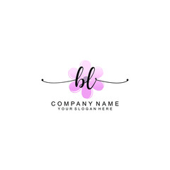 BL Initials handwritten minimalistic logo template vector