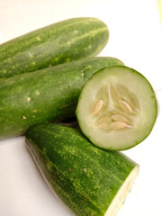 cucumbers on a white background