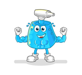 cleaning spray muscular cartoon. cartoon mascot vector