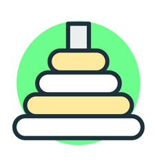 Obraz premium Children Pyramid Vector Icon