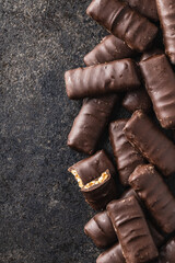 Chocolate bars with nuts filling.