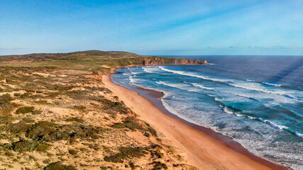 Aerial view of Phillip Island coastline, Australia