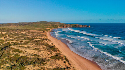 Aerial view of Phillip Island coastline, Australia