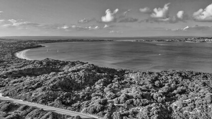 Aerial view of Phillip Island coastline, Australia