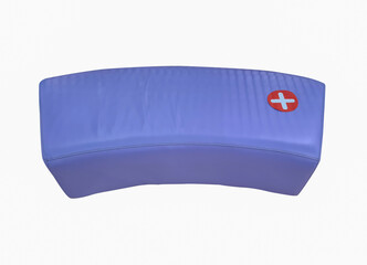 Sofa chair affixed to the spaced symbol on a separate white background.