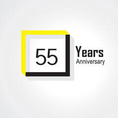 55 Years Anniversary Celebration Vector Template Design Illustration
