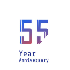 Obraz premium 55 Years Anniversary Celebration Blue Color Vector Template Design Illustration