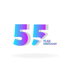 55 Years Anniversary Celebration Blue Color Vector Template Design Illustration