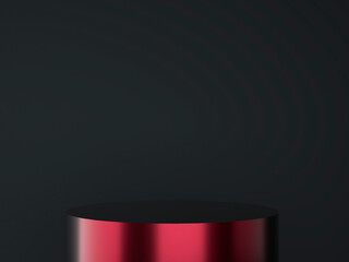 Blank product stand and Black background.3d Rendering.