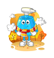cleaning spray in the autumn. cartoon mascot vector