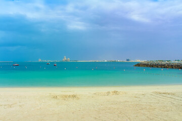 Plakat Beach in Al Marjan island, Ras Al Khaimah, United Arab Emirates. 