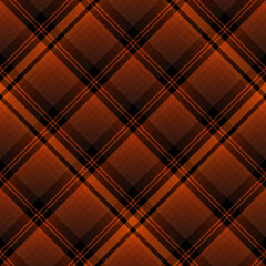 Seamless pattern in autumn black, brown and dark orange colors for plaid, fabric, textile, clothes, tablecloth and other things. Vector image. 2