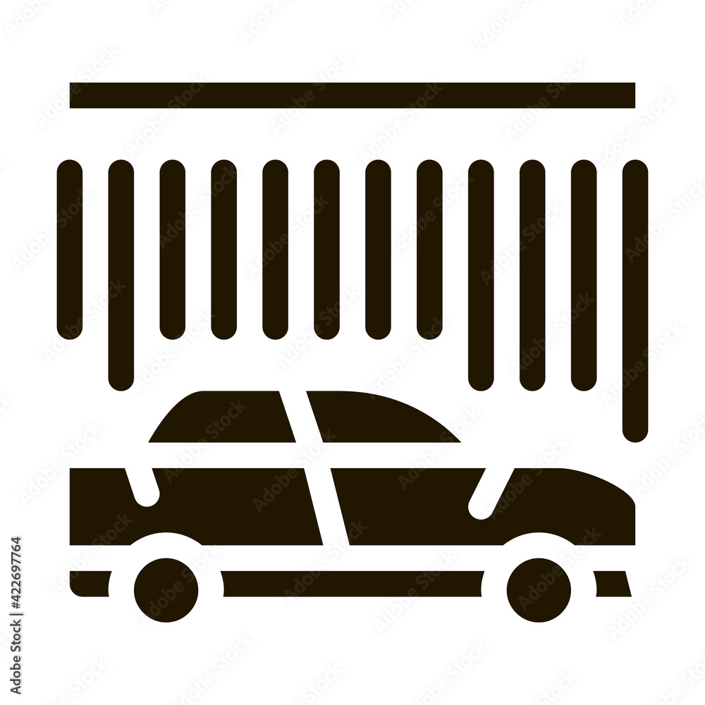 Wall mural continuous car wash icon vector glyph illustration