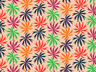 Fototapeta na wymiar vector seamless pattern of multicolored flowers