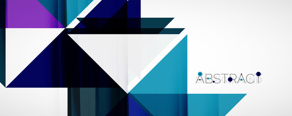 Geometric abstract background. Techno color triangle shapes. Vector illustration for covers, banners, flyers and posters and other designs