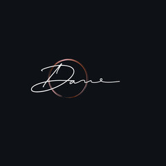 DA Initials handwritten minimalistic logo template vector