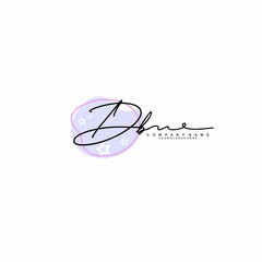 DB Initials handwritten minimalistic logo template vector