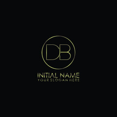 DB Initials handwritten minimalistic logo template vector