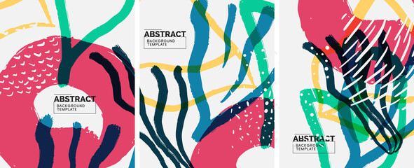 Social media abstract backgrounds. Abstract hand drawn doodles. Vector illustration for covers, banners, flyers