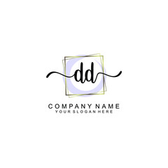 DD Initials handwritten minimalistic logo template vector