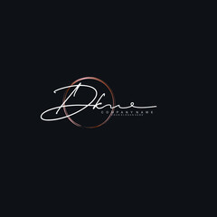 DK Initials handwritten minimalistic logo template vector