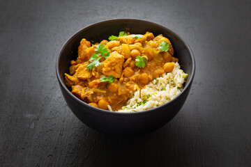 Homemade Mango Coconut Curry Chicken with White Rice