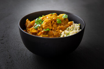 Homemade Mango Coconut Curry Chicken with White Rice