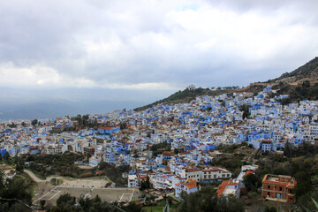 Aerial view of the city of Chaouen in Morocco