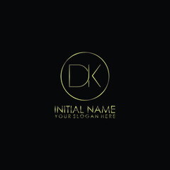 DK Initials handwritten minimalistic logo template vector