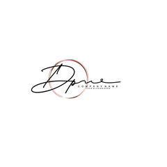 DP Initials handwritten minimalistic logo template vector