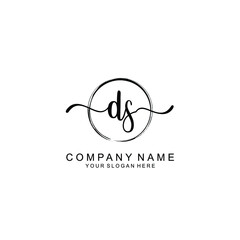 DS Initials handwritten minimalistic logo template vector