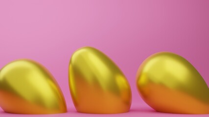 Abstract elegant colorful Easter eggs isolated on white during the festive season of Easter 3d rendering.