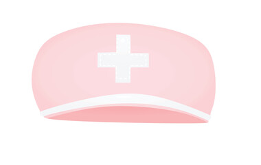 Obraz premium Pink nurse hat. vector illustration