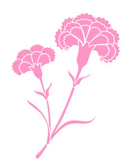 carnation flower silhouette icon illustration