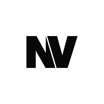 Letter NV simple logo design vector