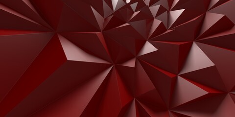 Red triangle poligon chaotic pattern wall background