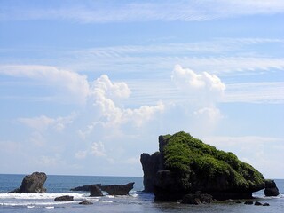 The big rocks such as islands on the coast, Yogyakarta, Indonesia