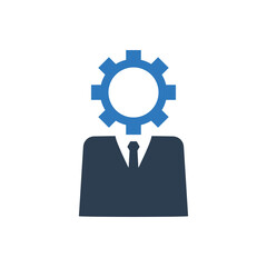 Employee management icon - business man gear icon
