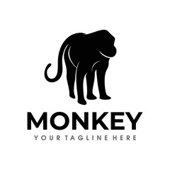 Monkey Logo Design Vector Illustration