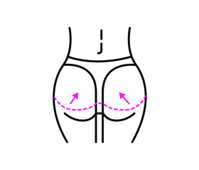 Buttock lift, woman icon. Element of health care for mobile concept and web apps icon. Thin line icon for website design and development, app development on white background