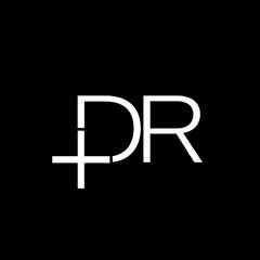 Letter Logo DR icon isolated on dark background