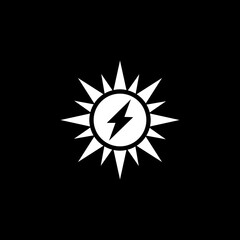 Solar energy icon isolated on dark background