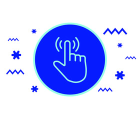 Obraz premium Hand click icon in trendy outline style design. Vector graphic illustration. click symbol for website design, logo, app.