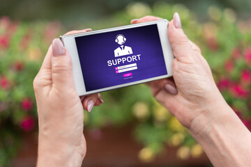 Support concept on a smartphone
