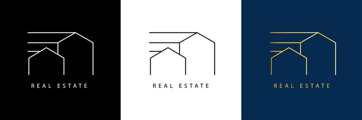 Real estate logo branding design business. real estate logo modern templates design vector illustration