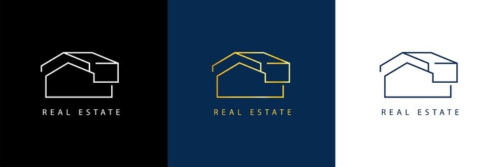 Real estate logo branding design business. real estate logo modern templates design vector illustration