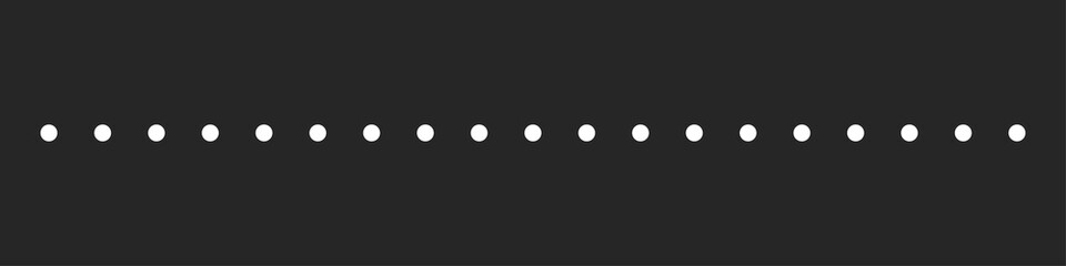 Dotted line isolated on black background. Geometric line for web design. Vector illustration