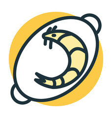 Prawn Serving Vector Icon