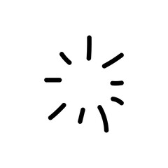 Explosion doodle. Hand-drawn splash isolated on white background. Vector illustration