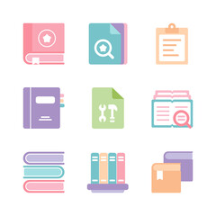 Icon for books and notes.
